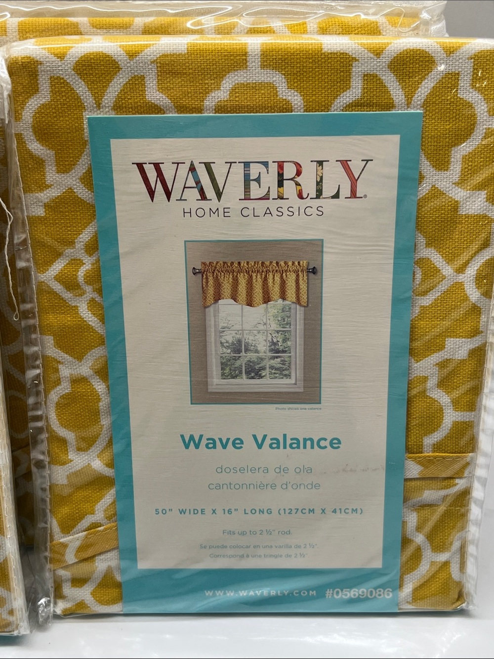 Waverly Home Classics Wave Valance Lovely Lattice Mimosa (Yellow) 50” X 16” BNIP